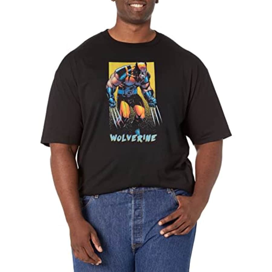 Marvel Big & Tall Classic Wolverine POP Men's Tops Short Sleeve Tee Shirt, Black, X-Large for $25 Marvel Big & Tall Classic Wolverine POP Men's Tops Short Sleeve Tee Shirt, Black, X-Large for $25