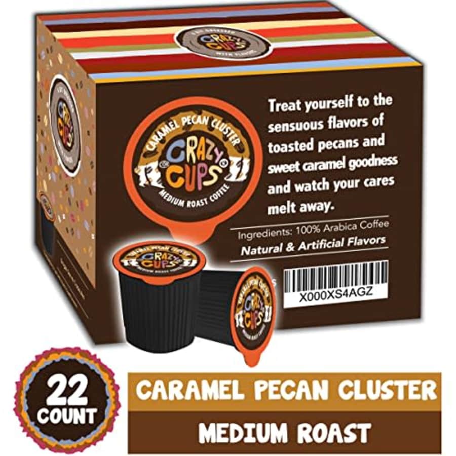 Crazy Cups Single Serve Flavored Hot or Iced Medium Roast Coffee for Keurig K Cups Machines in for $17 Crazy Cups Single Serve Flavored Hot or Iced Medium Roast Coffee for Keurig K Cups Machines in for $17