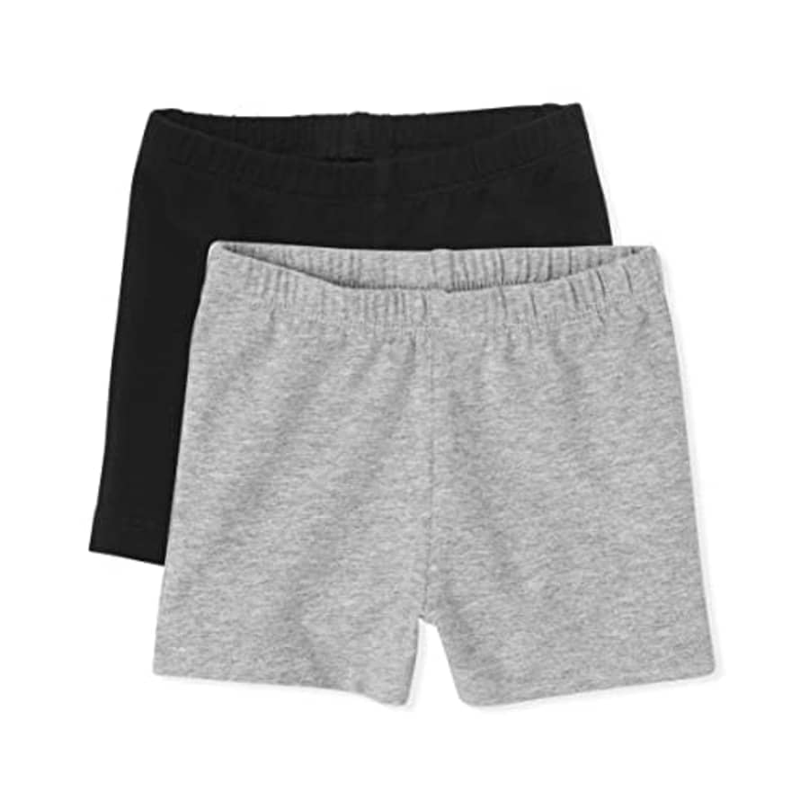 The Children's Place Baby 2 Pack and Toddler Girls Cartwheel Shorts, Tidal/H Gray, 3T for $10