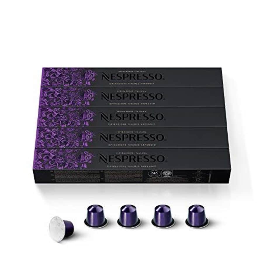 Nespresso Capsules OriginalLine, Arpeggio Intenso, Dark Roast Coffee, 50 Count Coffee Pods, Brews for $40 Nespresso Capsules OriginalLine, Arpeggio Intenso, Dark Roast Coffee, 50 Count Coffee Pods, Brews for $40