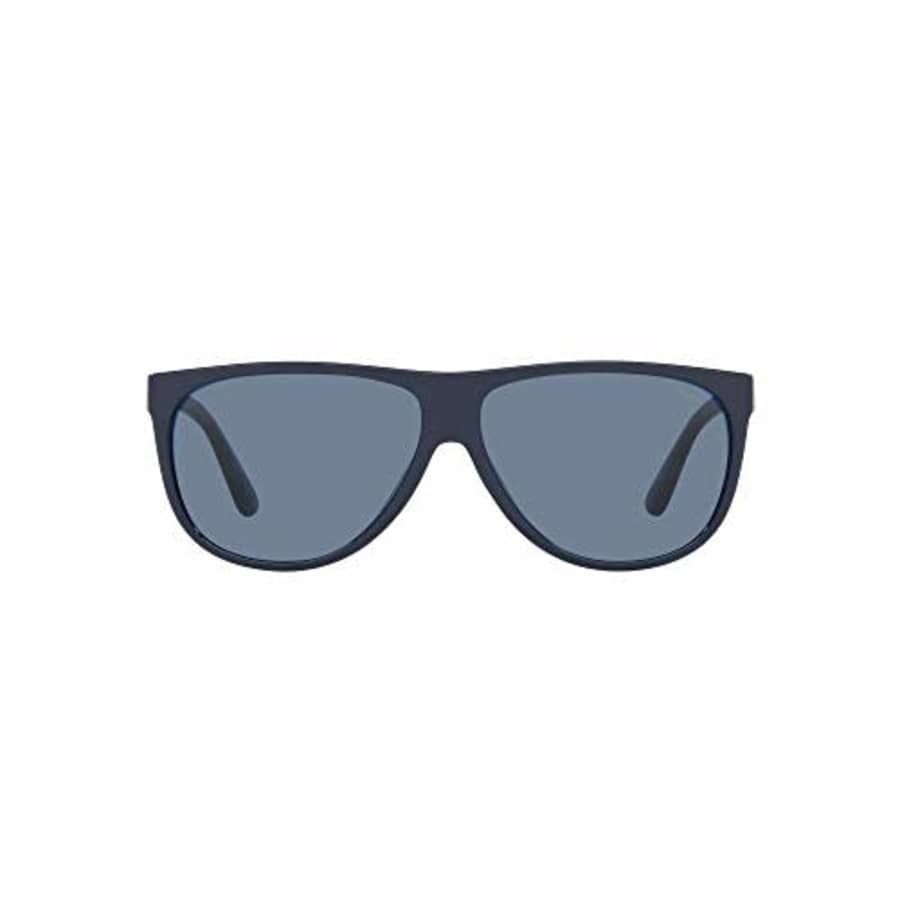Polo Ralph Lauren Men's PH4174 Aviator Sunglasses, Shiny Navy Blue/Dark Blue, 60 mm for $75