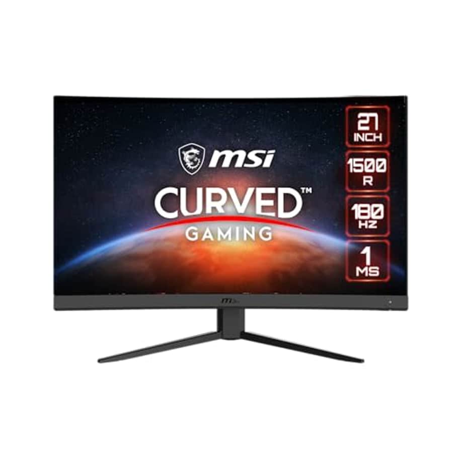 MSI Full HD Non-Glare 1ms 1920 x 1080 180Hz Refresh Rate Resolution Free Sync 27" Curved Gaming for $130