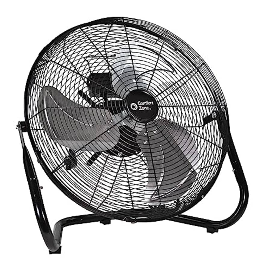 Comfort Zone Cradle Floor Fan, Electric, High-Velocity,180 Degree Adjustable Tilt, 18 inch, 3 for $43