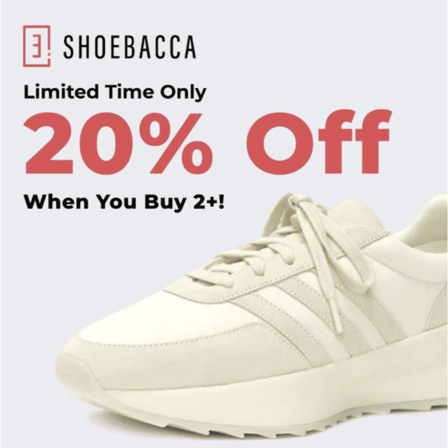 Sneakers at Shoebacca: 20% off when you buy two or more Sneakers at Shoebacca: 20% off when you buy two or more