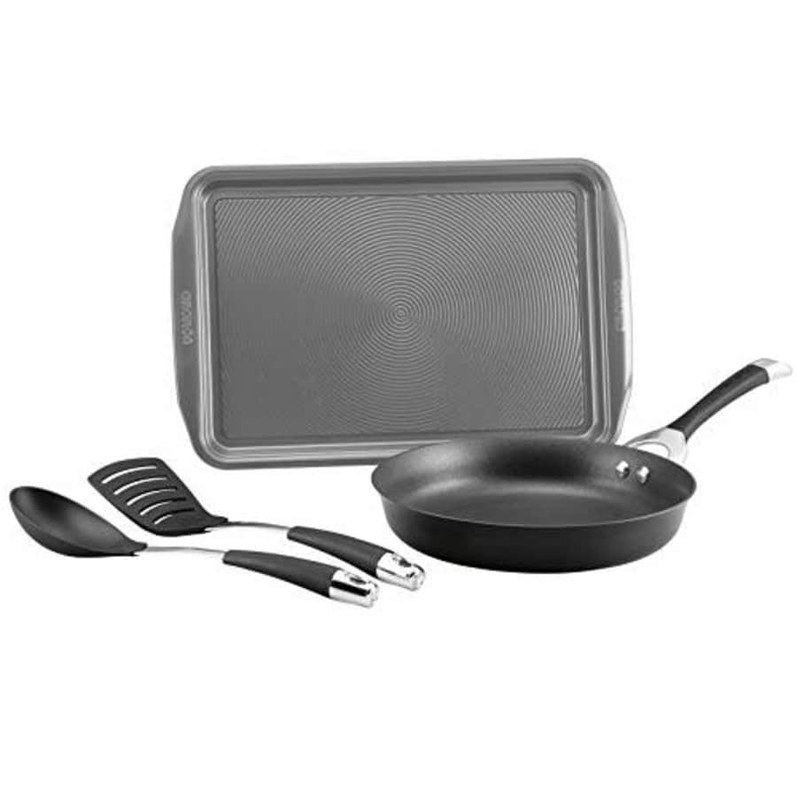 Circulon Symmetry Hard Anodized Nonstick Cookware Pots and Pans Set, 4 Piece, Black for $64