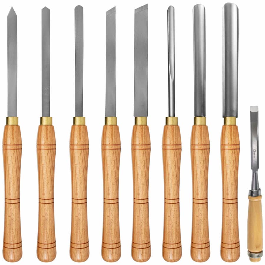 Vevor 8-Piece HSS Wood Lathe Chisel Set for $16
