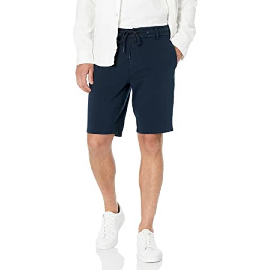 BOSS Men's Structured Jersey Drawstring Waist Shorts, Stark Navy, 30R for $91