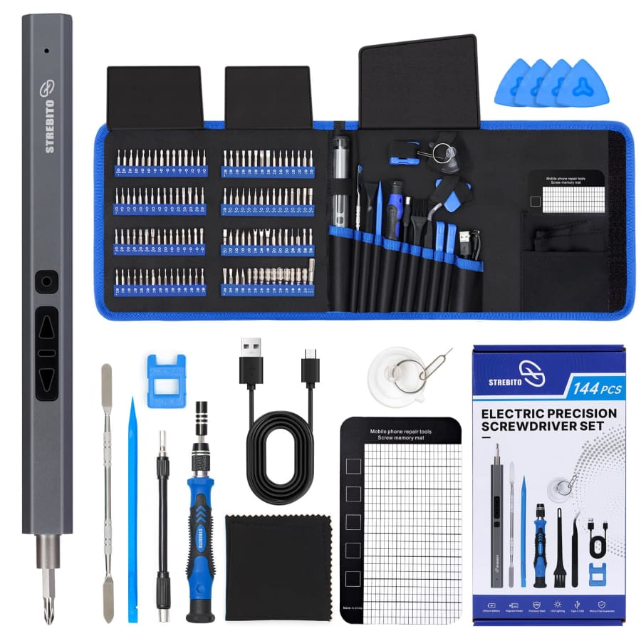 144-Piece Mini Electric Screwdriver Set for $28