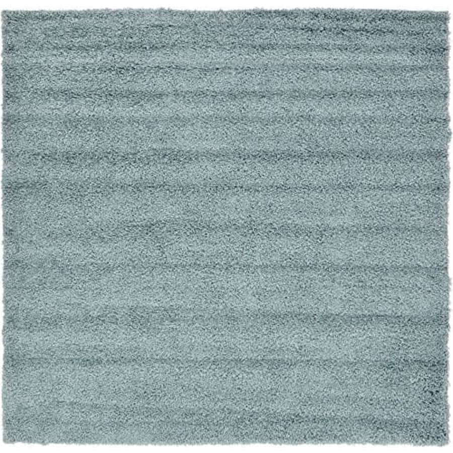 Unique Loom Solid Shag Collection Area Rug (8' Square, Light Slate Blue) for $119 Unique Loom Solid Shag Collection Area Rug (8' Square, Light Slate Blue) for $119