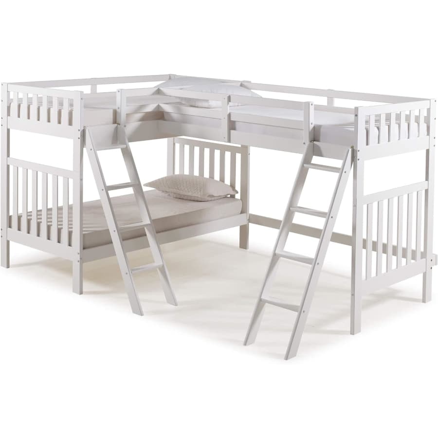 Alaterre Furniture Aurora Mission Twin Triple Bunk Bed with Third Extension for $408 Alaterre Furniture Aurora Mission Twin Triple Bunk Bed with Third Extension for $408