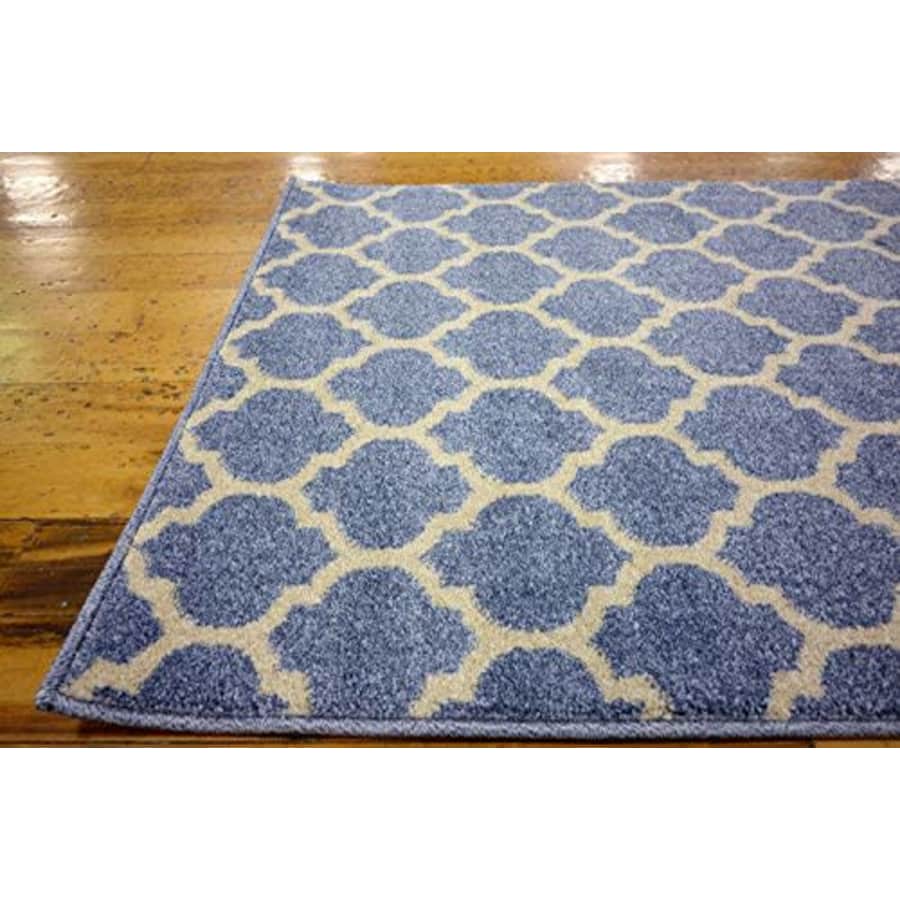 Unique Loom Trellis Collection Moroccan Lattice Light Blue Runner Rug (2' 7 x 10' 0) for $66