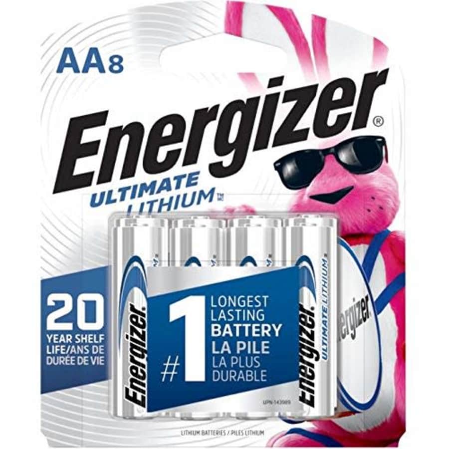 Eveready EVEL91SBP8 - Energizer Ultimate Lithium AA Batteries, 8 Pack for $26