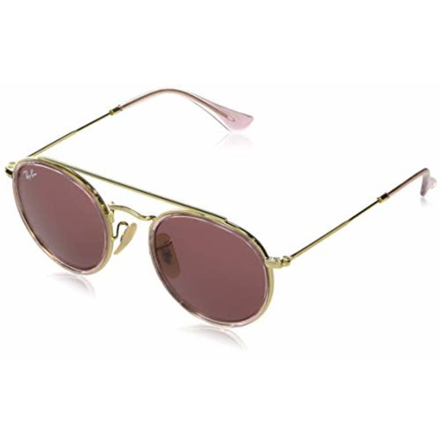 Ray-Ban Junior Unisex-Child RJ9647S Metal Sunglasses, Gold/Pink/Dark Violet, 46 mm for $92