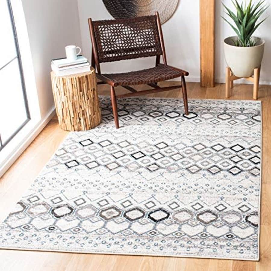 Safavieh Amsterdam Collection AMS108A Boho Chic Moroccan Distressed Area Rug, 6' 7" Square, for $90