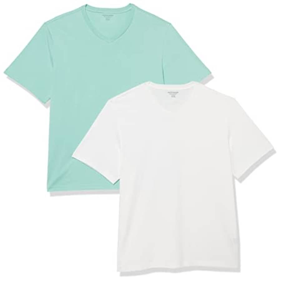 Amazon Essentials Men's Regular-Fit Short-Sleeve V-Neck T-Shirt (Available in Big & Tall), Pack of for $19