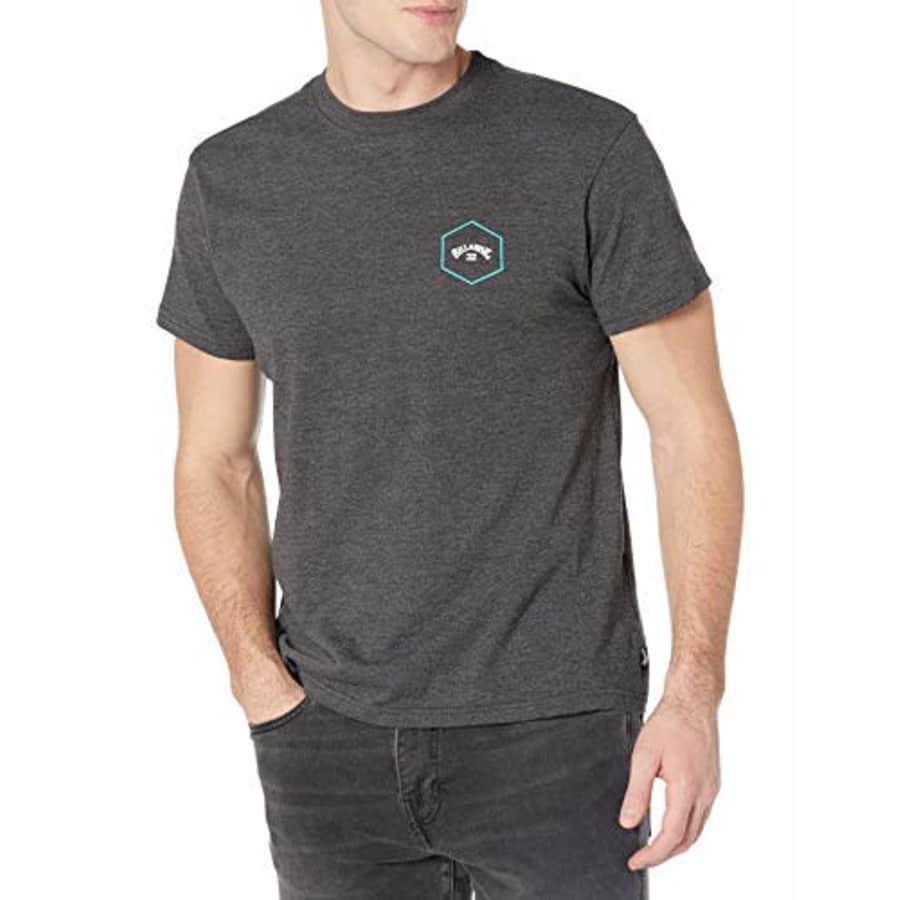 Billabong Men's Short Sleeve Premium Logo Graphic Tee T-Shirt, Black Heather Access, XL for $26