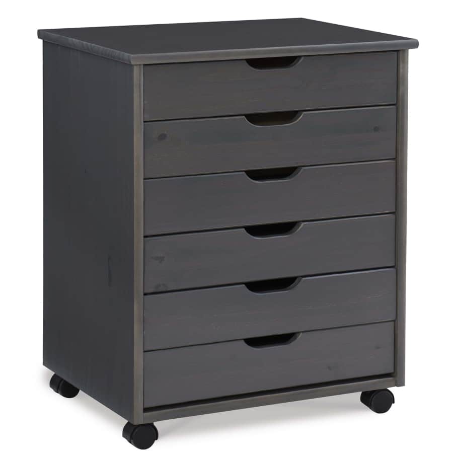 Linon Cary Six Drawer Wide Roll Cart for $88 Linon Cary Six Drawer Wide Roll Cart for $88