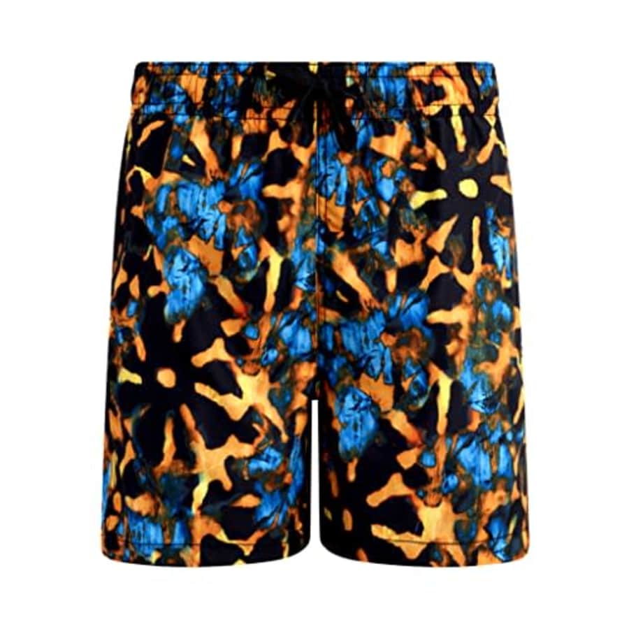 Kanu Surf Men's Standard Monaco Swim Trunks (Regular & Extended Sizes), Hydro Black/Orange, Small for $17