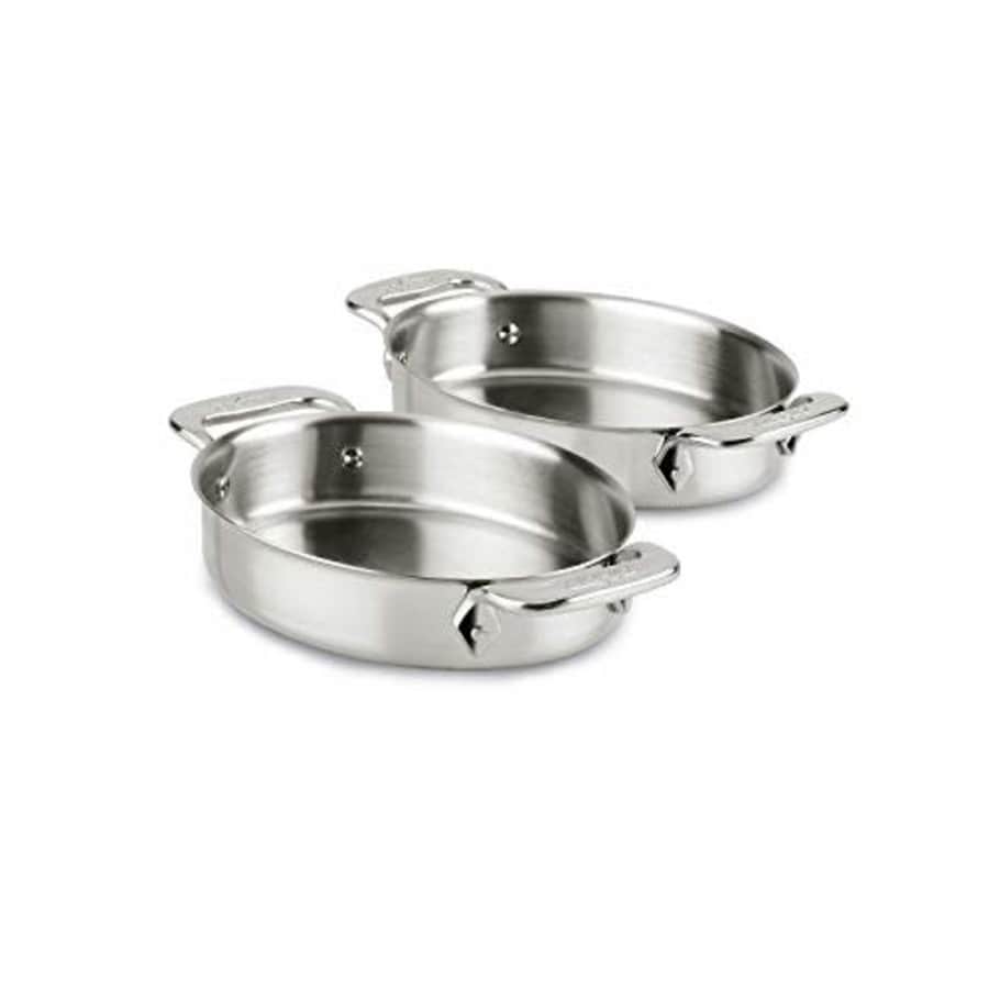All-Clad 59900 Stainless Steel 7-Inch Oval-Shaped Baker Specialty Cookware Set, 2-Piece, Silver for $57