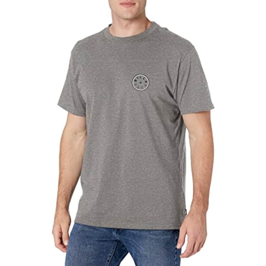Billabong Men's Short Sleeve Premium Logo Graphic T-Shirt, Dark Grey Heather, Large for $26