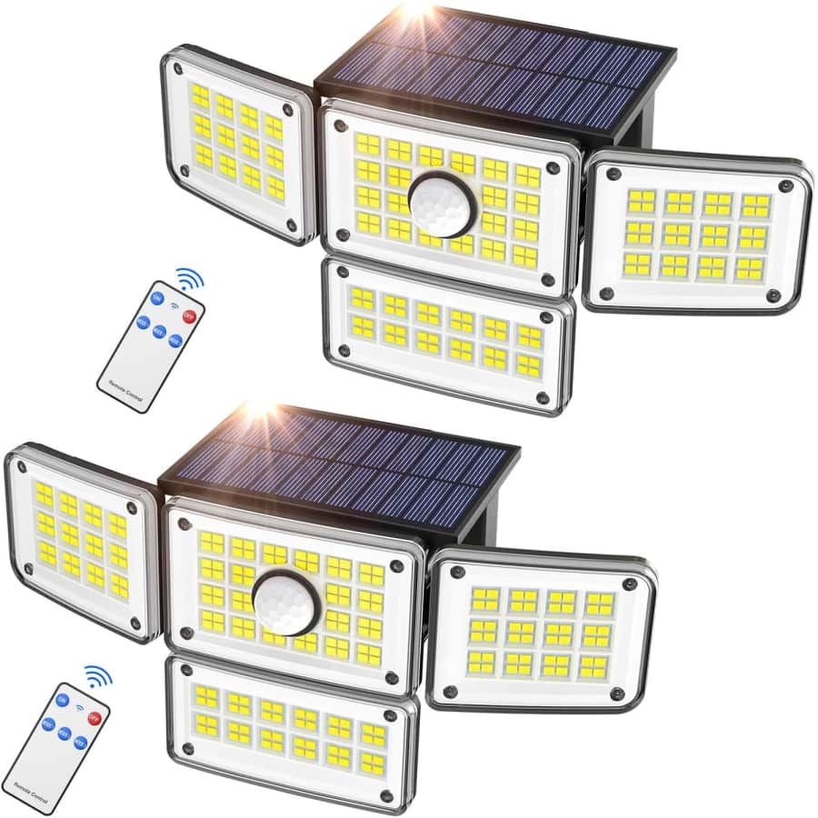 Solar Outdoor Motion Sensor Lights 2-Pack for $36