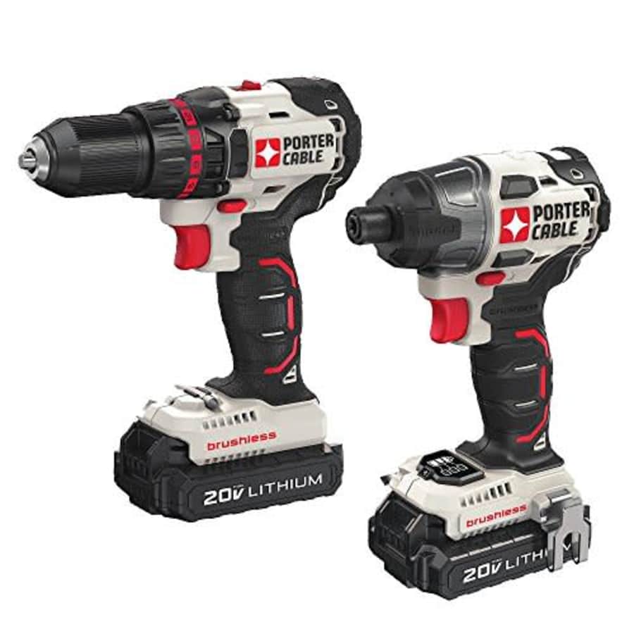 PORTER-CABLE 20V MAX Cordless Drill Combo Kit, Brushless, 2-Tool (PCCK618L2) for $300