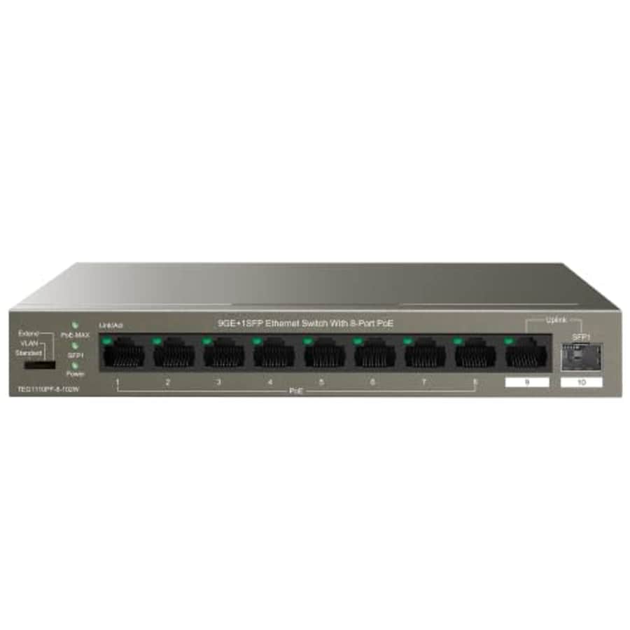 Tenda TEG1110PF, 8 Port Gigabit PoE Switch, Unmanaged PoE Switch 8 PoE+ Ports@102W, w/ 1 Uplink for $45 Tenda TEG1110PF, 8 Port Gigabit PoE Switch, Unmanaged PoE Switch 8 PoE+ Ports@102W, w/ 1 Uplink for $45