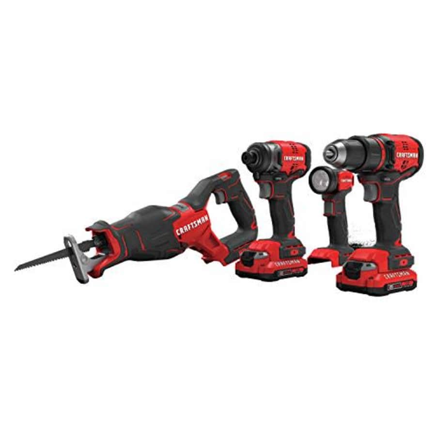 CRAFTSMAN V20 Power Tool Combo Kit, Cordless Power Tool Set, 4-Tool (CMCK420D2) for $243