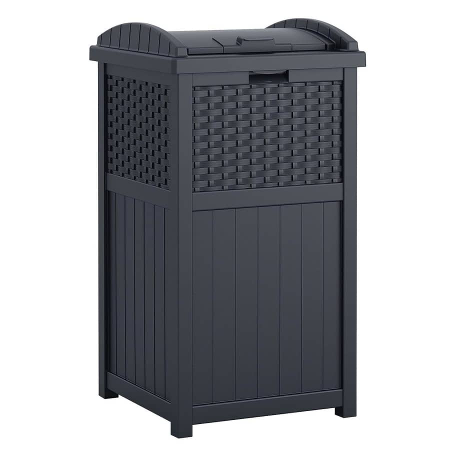 Suncast 33-Gallon Resin Outdoor Hideaway Patio Trash Can for $59
