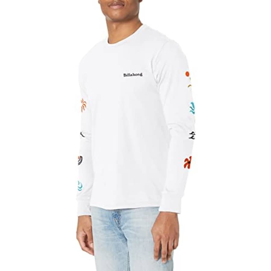 Billabong Men's Long Sleeve Premium Logo Graphic Tee T-Shirt, White Plants, XX-Large for $20