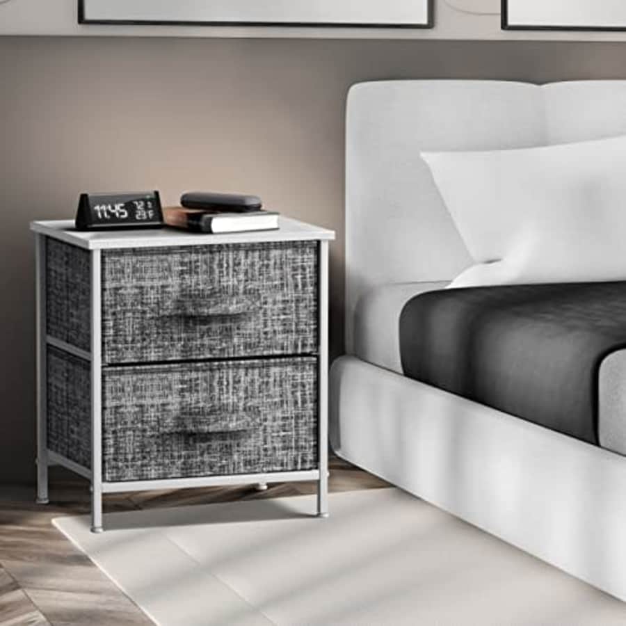 Sorbus Nightstand with 2 Drawers - Bedside Furniture End Table Night Stand - Steel Frame, Wood Top for $25