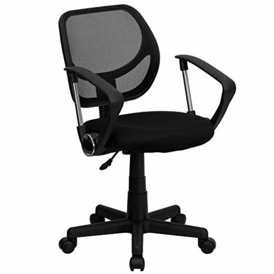 Flash Furniture Low Back Black Mesh Swivel Task Office Chair with Curved Square Back and Arms for $115
