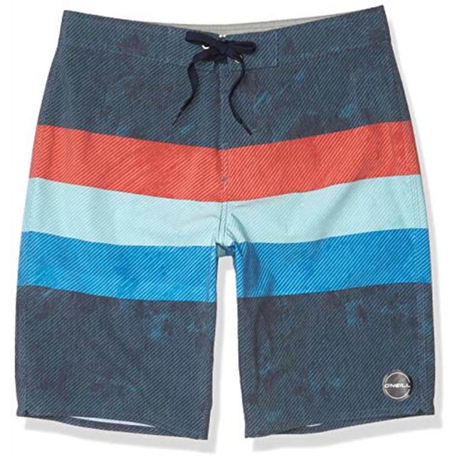 O'NEILL Men's 20 Inch Outseam Ultrasuede Swim Boardshort, Midnight/Freedom, 28 for $50
