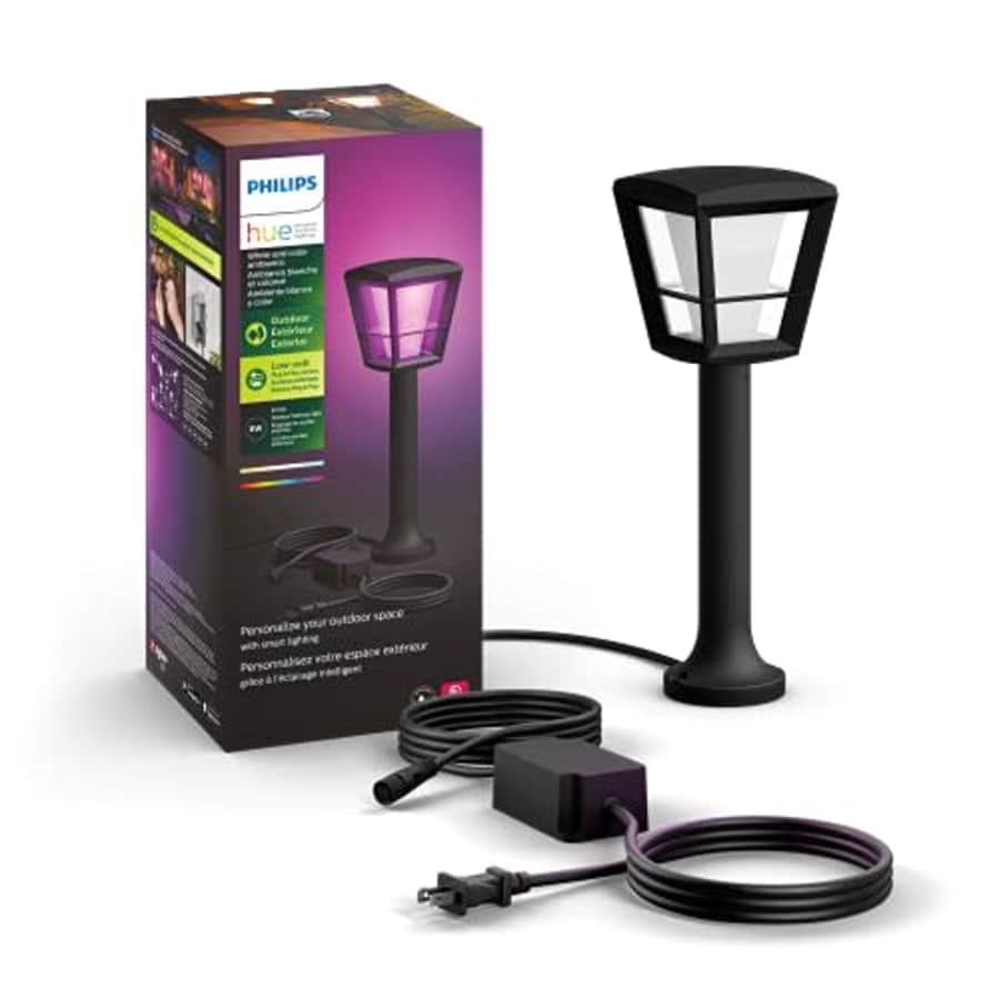 Philips Hue Econic White & Color Ambiance Outdoor Smart Pathway Light Base kit (Hue Hub Required), for $100