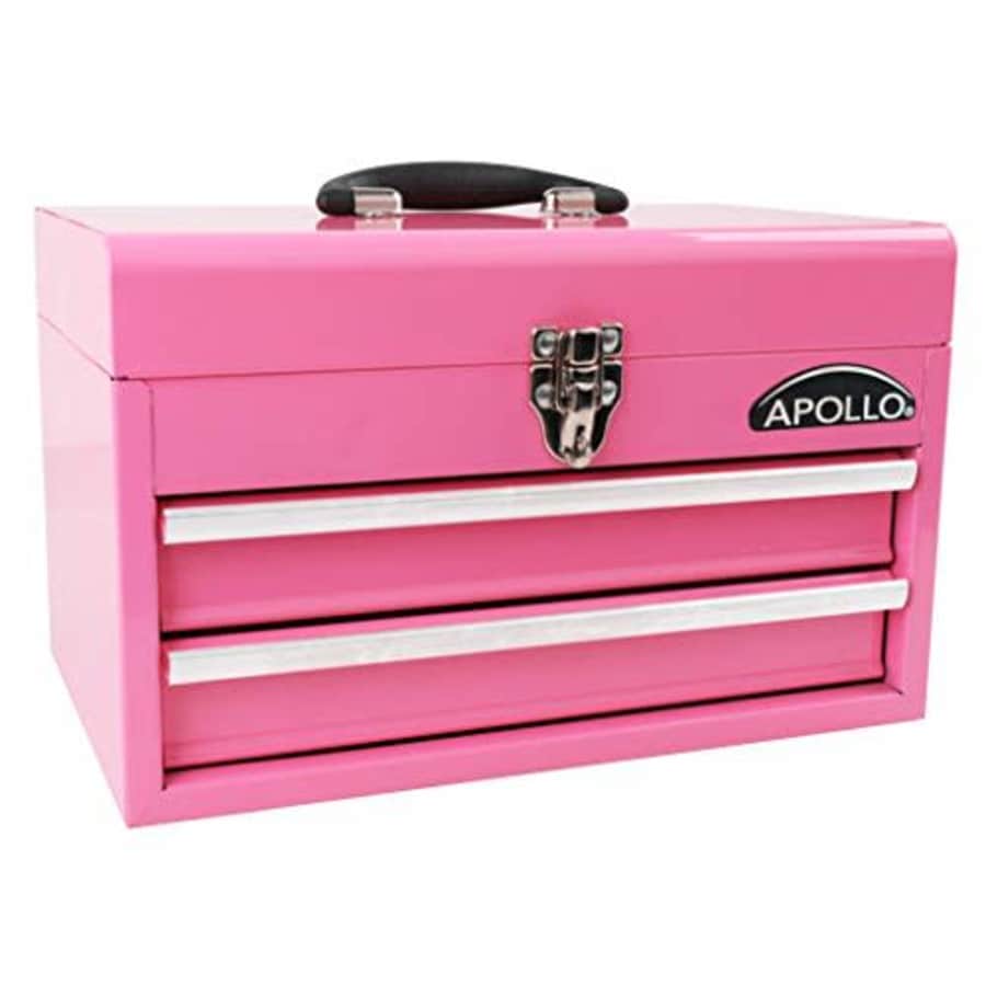 APOLLO TOOLS Pink Metal Tool Box with Deep Top Compartment and 2 Drawers in Heavy-Duty Steel Chest for $70 APOLLO TOOLS Pink Metal Tool Box with Deep Top Compartment and 2 Drawers in Heavy-Duty Steel Chest for $70