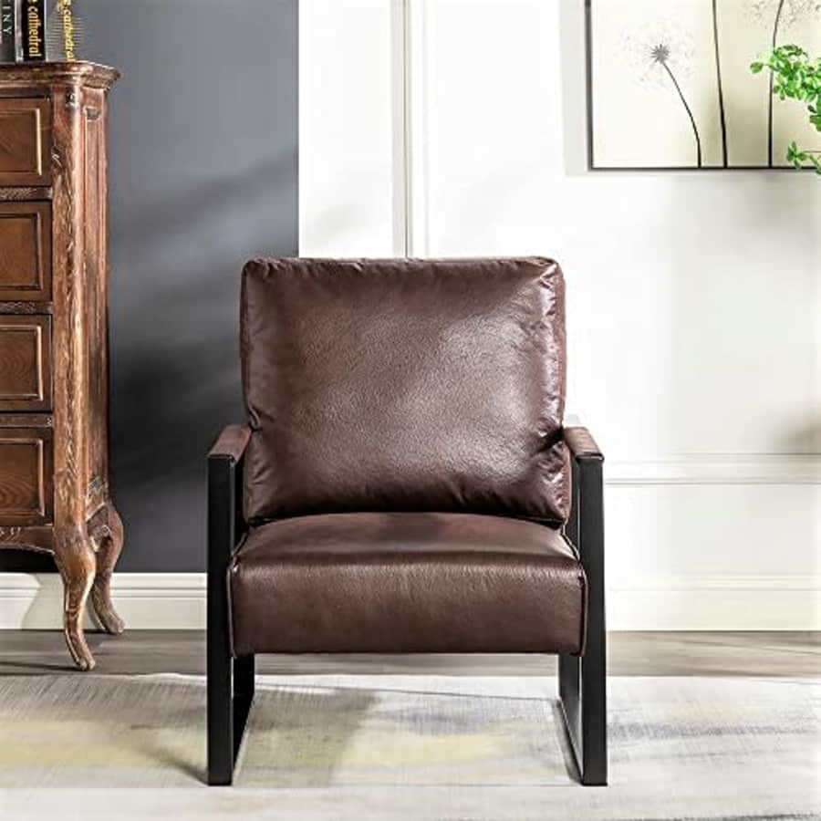 US Pride Furniture Iconic Mid Century Modern Accent Chair with Open Square Metal Frame and for $141
