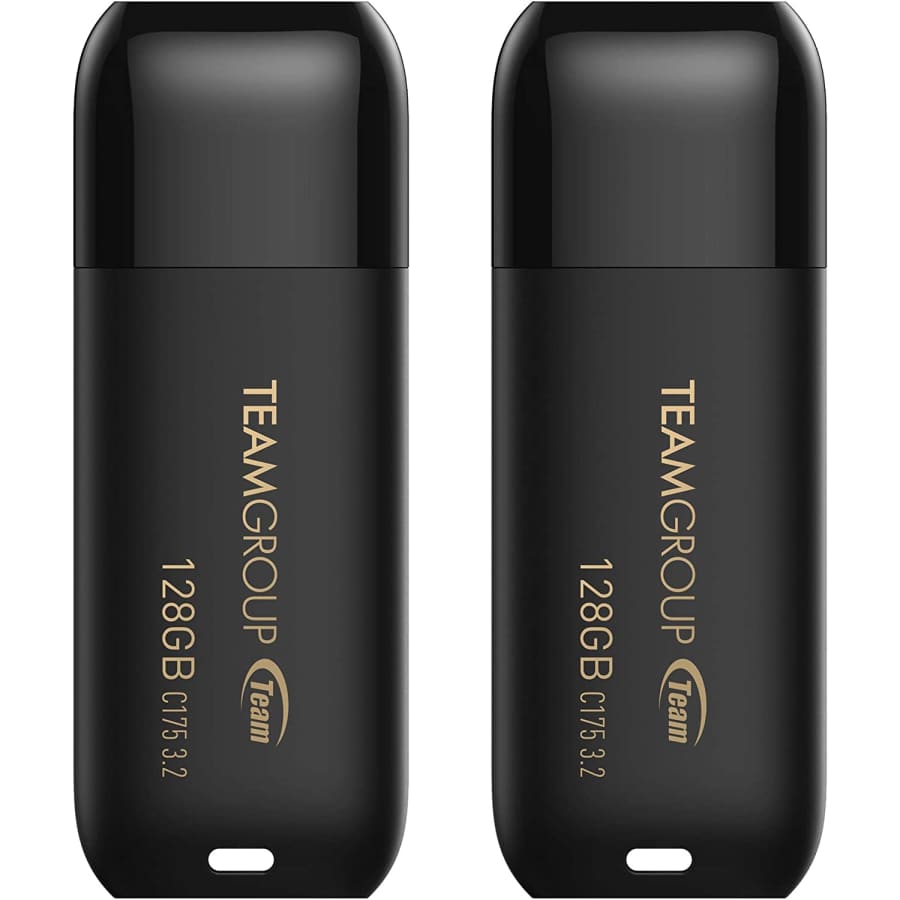 Team Group C175 128GB USB 3.2 Flash Drive 2-Pack for $14