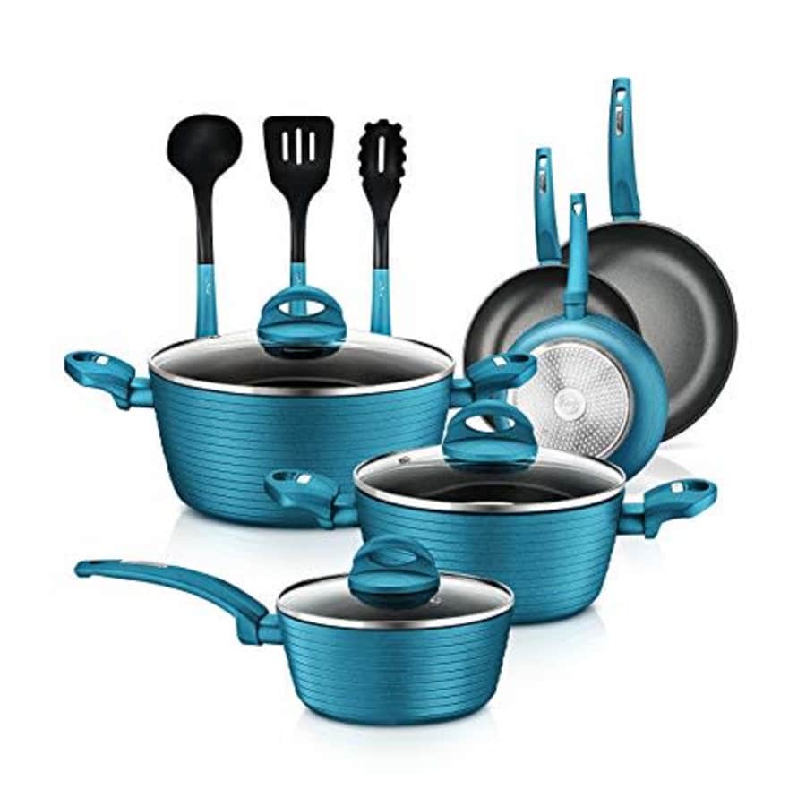 NutriChef Kitchenware Pots&Pans Stylish Cookware, Non-Stick Coating Inside&Outside+Heat Resistant for $119