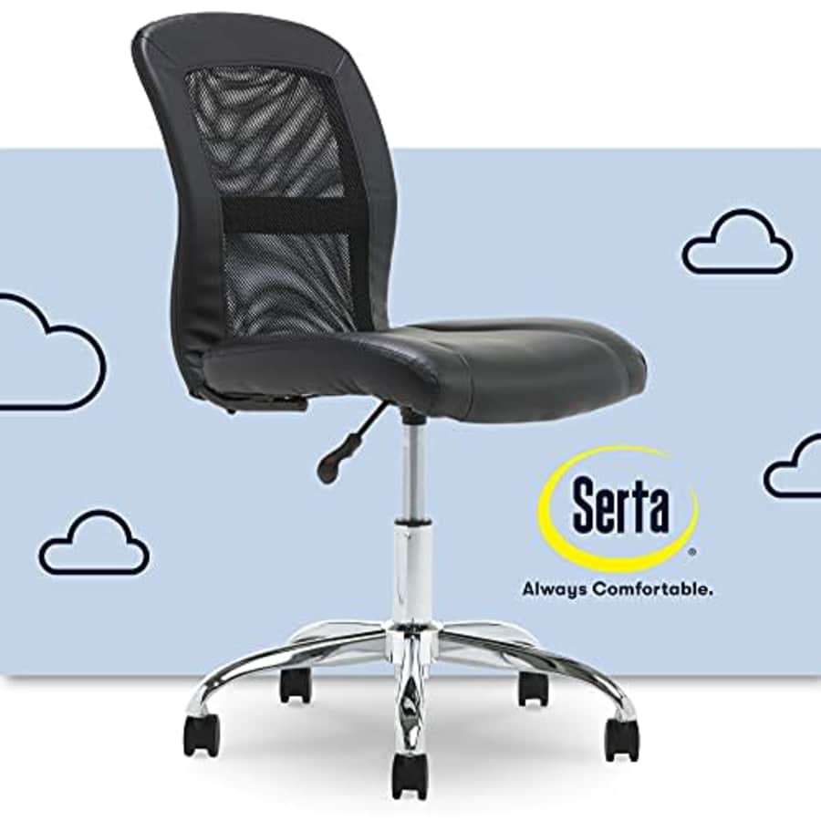 Serta Essentials Computer Chair, Ingenuity Black Faux Leather and Mesh for $100 Serta Essentials Computer Chair, Ingenuity Black Faux Leather and Mesh for $100