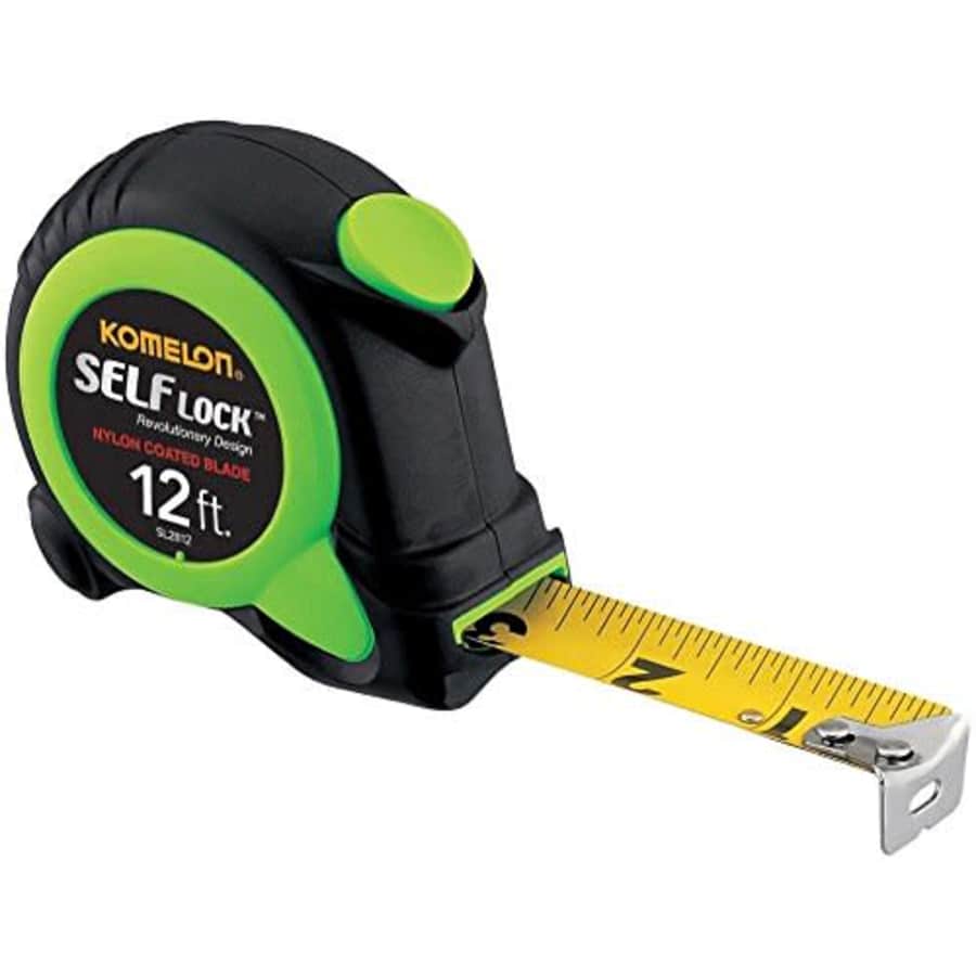 Komelon SL2812 4 Pack 12-Foot Tape Measure, Self Lock, Push Button Retrieval for $26