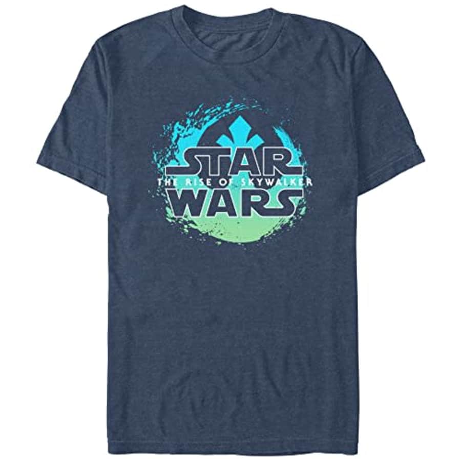 STAR WARS Men's The Rise of Skywalker Rebel Wave Logo T-Shirt - Navy Heather - Small for $15 STAR WARS Men's The Rise of Skywalker Rebel Wave Logo T-Shirt - Navy Heather - Small for $15