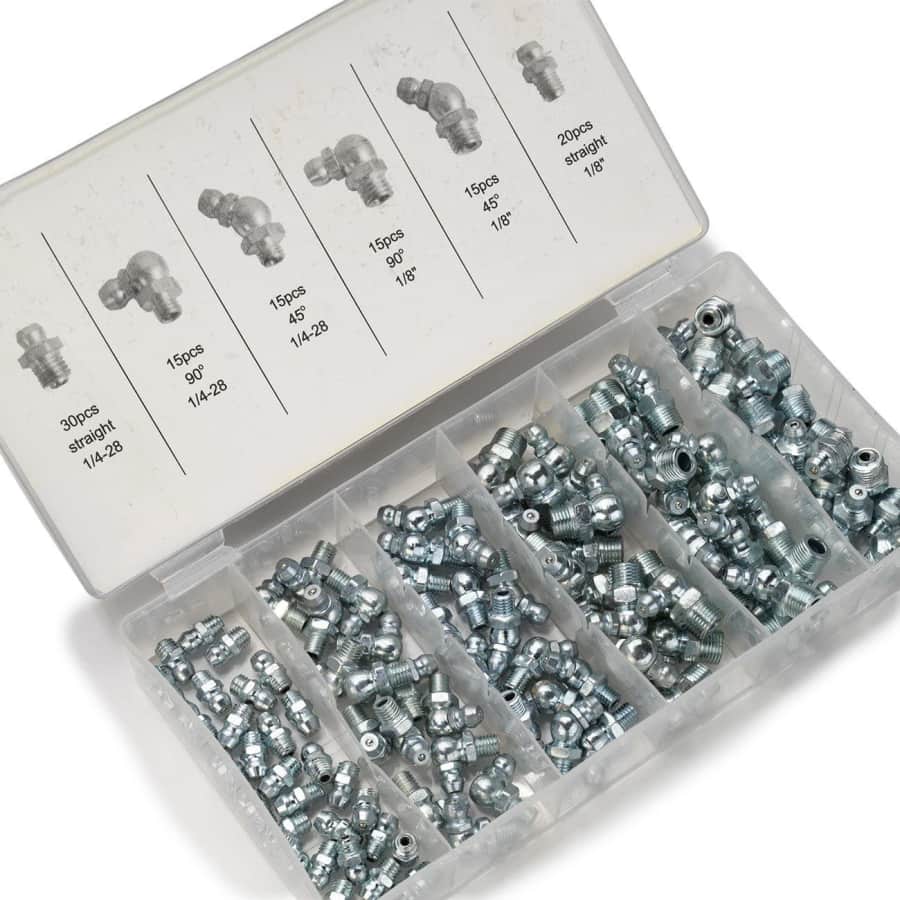Neiko 110-Piece SAE Hydraulic Grease Fitting Kit for $15 Neiko 110-Piece SAE Hydraulic Grease Fitting Kit for $15