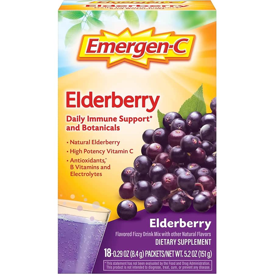 Emergen-C 18-Count Elderberry Fizzy Drink Mix for $10 Emergen-C 18-Count Elderberry Fizzy Drink Mix for $10