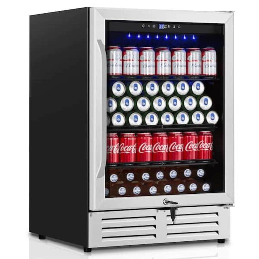 Hooure 24" Built-in/Freestanding Single Zone Beverage Refrigerator for $440 Hooure 24" Built-in/Freestanding Single Zone Beverage Refrigerator for $440