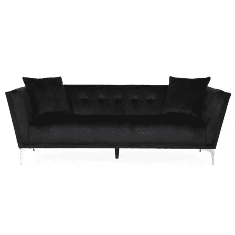 Noble House Emilio 86.5" Square Arm Velvet Contemporary 3-Seater Sofa for $218