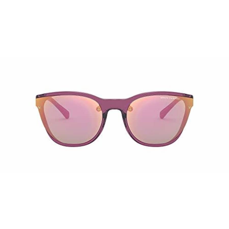 A|X Armani Exchange Women's AX4097S Square Sunglasses, Violet/Grey Rose Gold Mirrored, 60 mm for $77