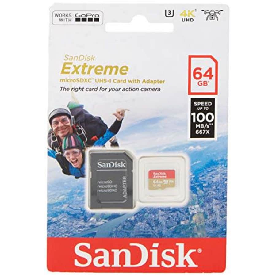 Sandisk GB Sun Disc Extreme MicroSDXC Card UHS-I U3V30A1, R: MB/s MB w: MB/s Retail Overseas for $14