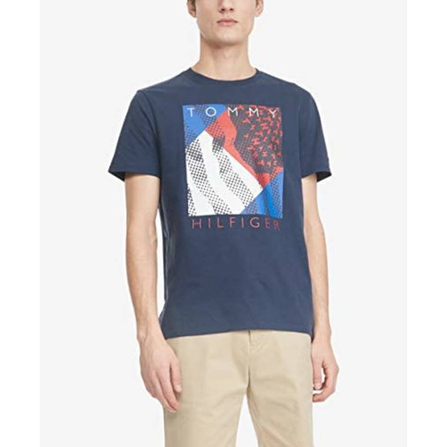 Tommy Hilfiger Men's Sport Short Sleeve Graphic T Shirt, Navy, XXL for $15