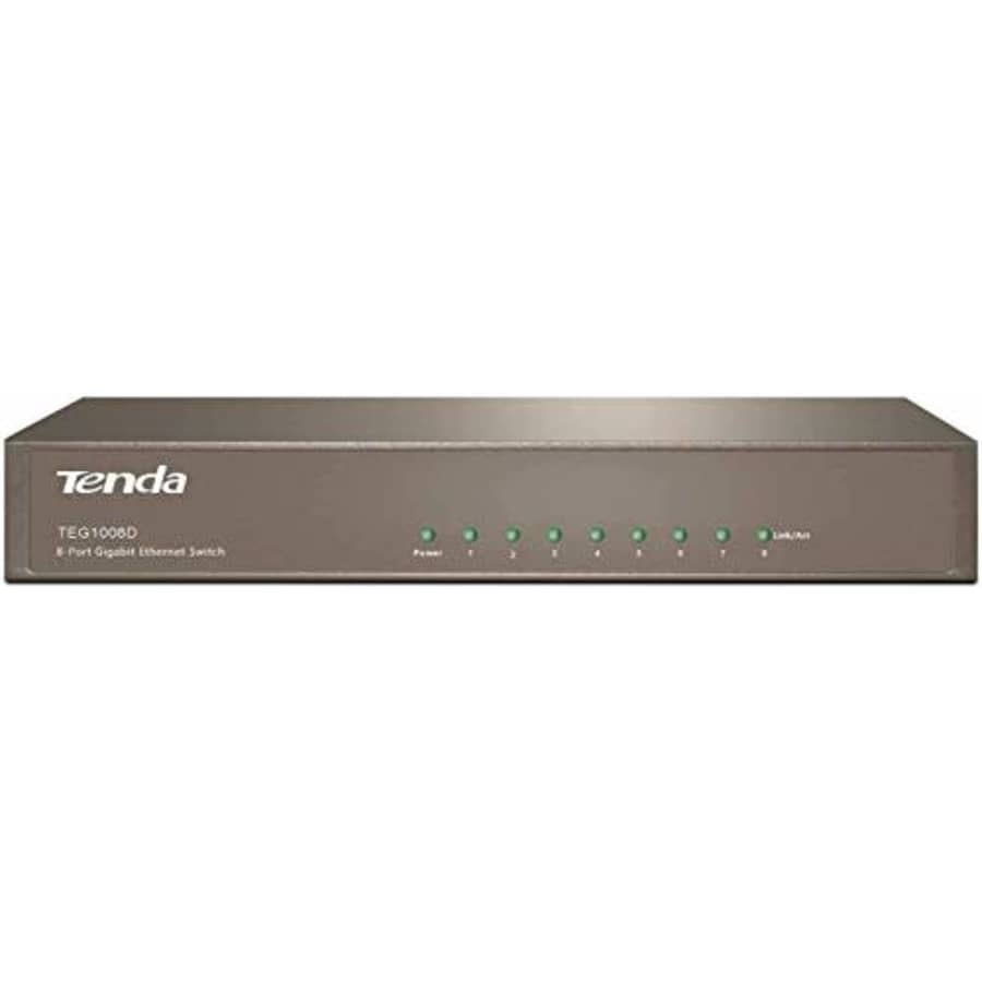 Tenda TEG1008D 8-Port Gigabit Ethernet Switch, Desktop Network Splitter, Sturdy Metal, Unmanaged, for $19