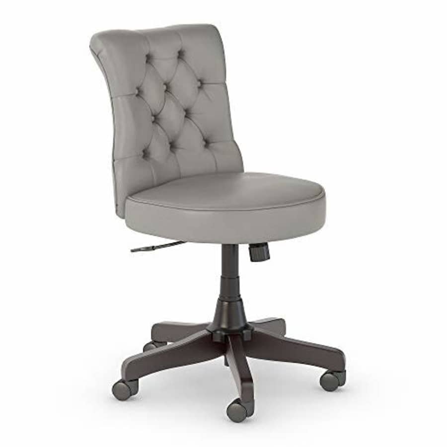 Bush Furniture Bush Business Furniture Arden Lane Mid Back Tufted Office Chair, Light Gray Leather for $130 Bush Furniture Bush Business Furniture Arden Lane Mid Back Tufted Office Chair, Light Gray Leather for $130